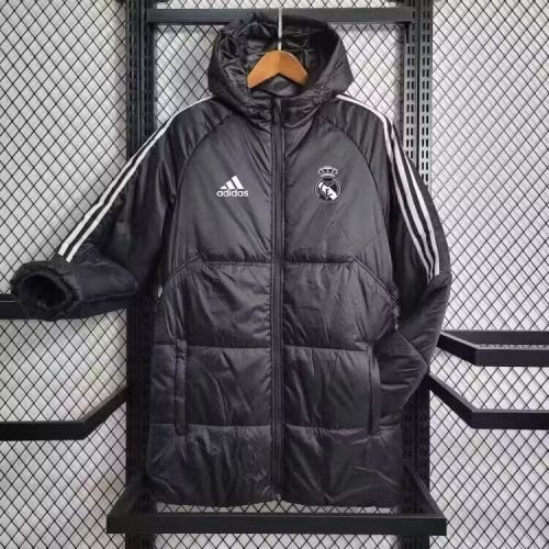 2023-2024 Real Madrid Black Cotton Jacket Soccer Coat