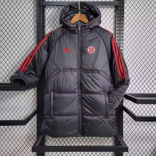 2023-2024 Bayern Munich Black Cotton Jacket Soccer Coat