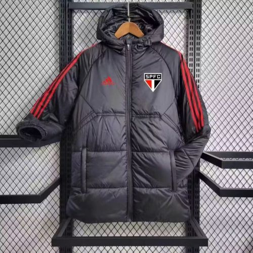 2023-2024 Sao Paulo Black Cotton Jacket Soccer Coat