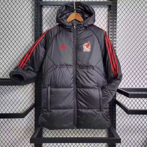 2023-2024 Mexico Black Cotton Jacket Soccer Coat