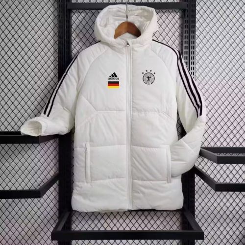 2023-2024 Germany White Cotton Jacket Soccer Coat