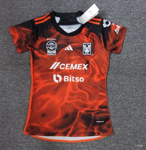 Women 2023-2024 Tigres UANL Third Away Orange/Black Soccer Jersey