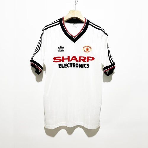 Retro Jersey 1982-1983 Manchester United Away White Soccer Jeresy Vintage Football Shirt