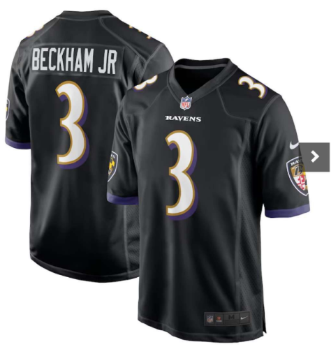 Baltimore Ravens 3 BECKHAM JR. Black NFL Jersey