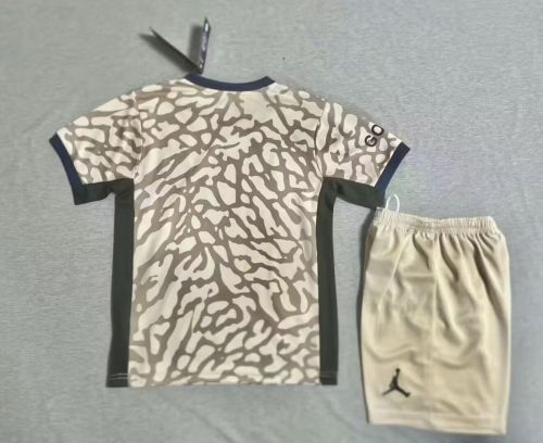 Youth Uniform 2023-2024 PSG 4th Away Soccer Jersey Shorts Kids Paris Football Kits