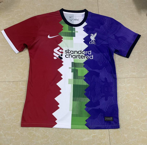 Fans Version 2023-2024 Liverpool Red/Green/White/Purple Soccer Training Jersey