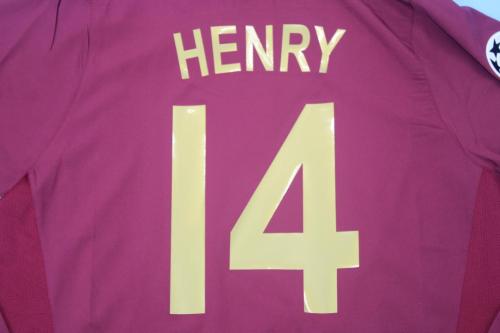 with UCL Patch Retro Jersey Long Sleeve 2005-2006 Arsenal HENRY 14 Home Soccer Jersey