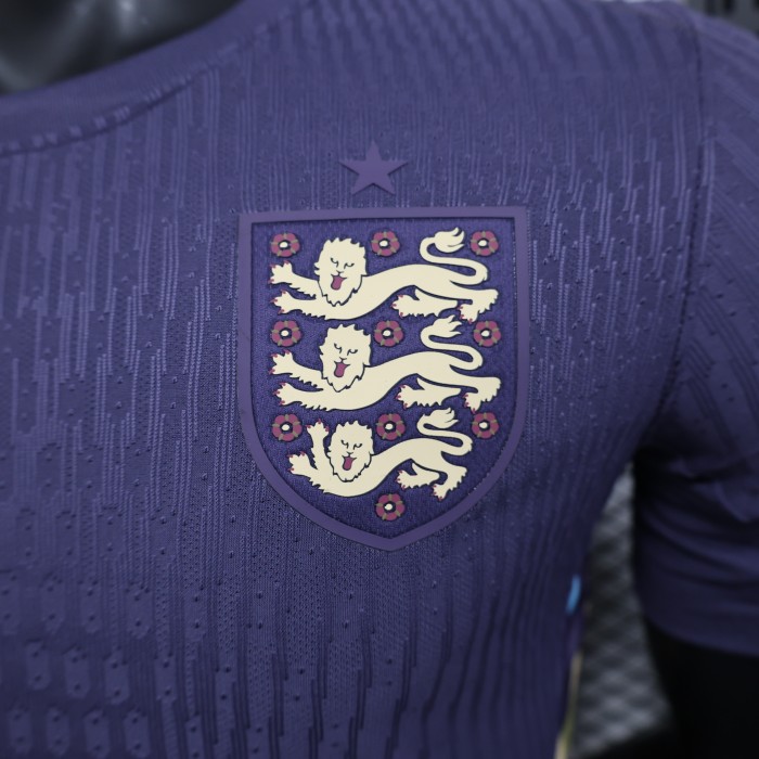 Player Version England 2024 Away Purple Soccer Jersey Football Shirt