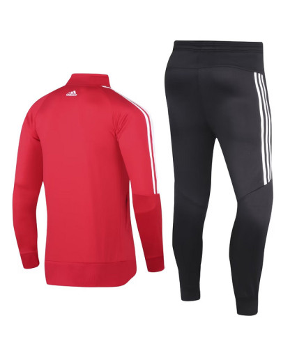 AD Red Soccer Training Jacket and Pants Black Football Suits Blue