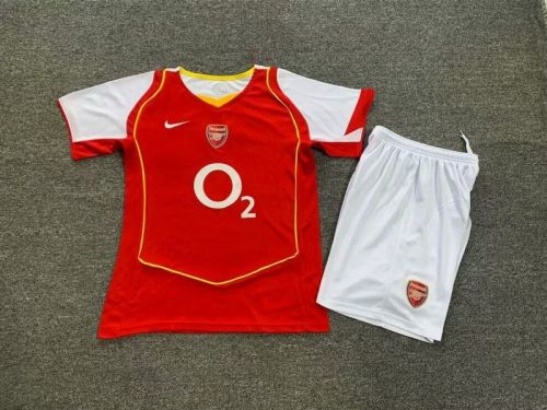 Retro Youth Uniform 2004-2005 Arsenal Home Soccer Jersey Shorts Vintage Child Football Kit