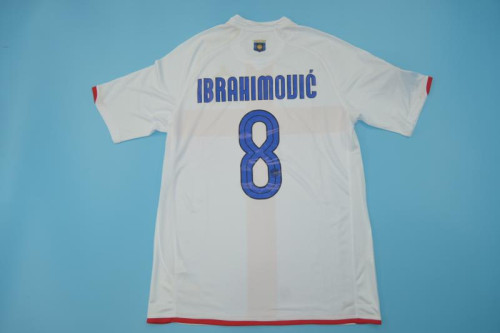 with Scudetto+Serie A Patch Retro Jersey 2007-2008 Inter Milan IBRAHIMOVIC 8 Away White Soccer Jersey