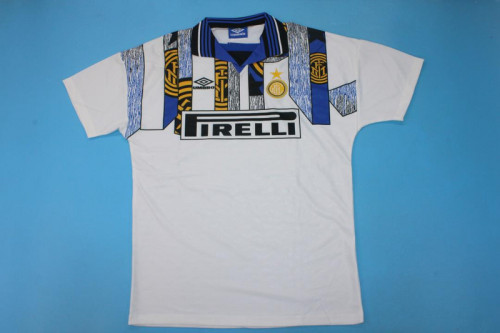 Retro Jersey 1995-1996 Inter Milan Away White Soccer Jersey Vintage Football Shirt