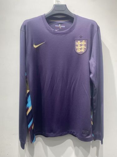 Long Sleeve Fan Version 2024 England Away Soccer Jersey Football Shirt