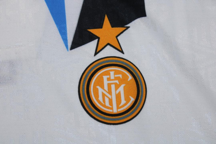 Retro Jersey 1991-1992 Inter Milan Away White Soccer Jersey Vintage Football Shirt