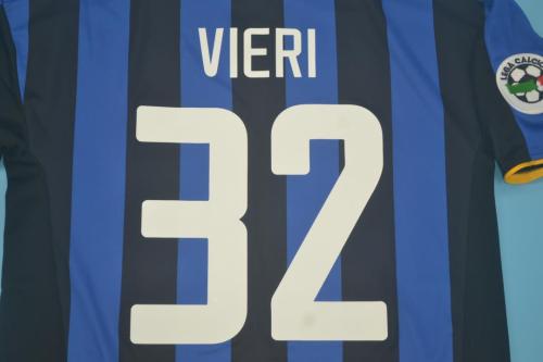 with Serie A Patch Retro Jersey Inter Milan 2002-2003 VIERI 32 Home Soccer Jersey Vintage Football Shirt