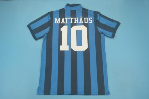 Retro Jersey 1989-1990 Inter Milan MATTHAUS 10 Home Soccer Jersey Vintage Football Shirt