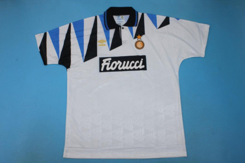Retro Jersey 1991-1992 Inter Milan Away White Soccer Jersey Vintage Football Shirt