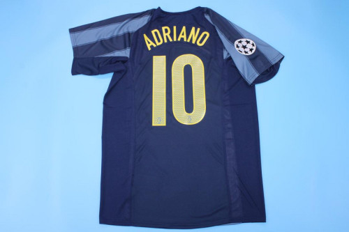 with UCL+coppa Italia Patch Retro Jersey 2004-2005 Inter Milan ADRIANO 10 Third Away Soccer Jersey