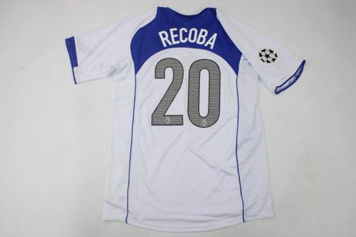 Retro Shirt 2004-2005 Inter Milan RECOBA 20 Vintage Away White Soccer Jersey