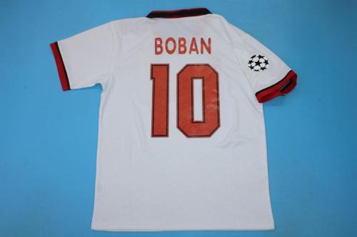 with UCL Patch Retro Jersey 1994 AC Milan BOBAN 10 Champions League Final White Soccer Jersey