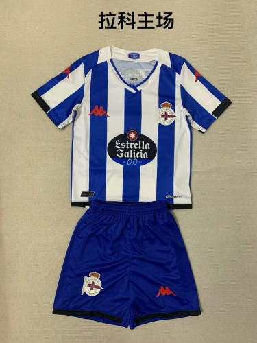 Youth Uniform 2023-2024 Deportivo Home Soccer Jersey Shorts Kids Football Kits