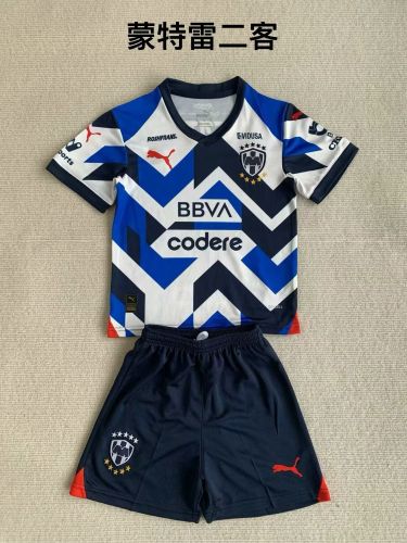 Youth Uniform 2023-2024 Monterrey Third Away Soccer Jersey Shorts Kids Football Kits