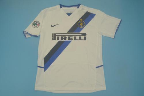 with Serie A Patch Retro Jersey Inter Milan 2002-2003 Away White Soccer Jersey Vintage Inter Football Shirt