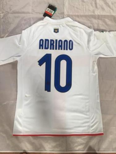 with Scudetto+Serie A Patch Retro Jersey 2007-2008 Inter Milan ADRIANO 10 Away White Soccer Jersey