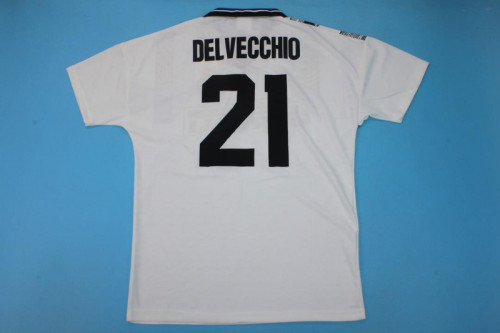 Retro Jersey 1995-1996 Inter Milan DELVECCHIO 21 Away White Soccer Jersey Vintage Football Shirt