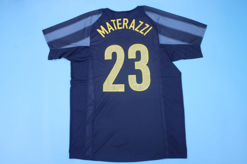 with UCL+coppa Italia Patch Retro Jersey 2004-2005 Inter Milan MATERAZZI 23 Third Away Soccer Jersey