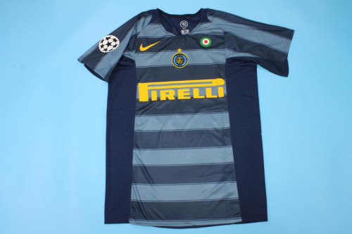 with UCL+coppa Italia Patch Retro Jersey 2004-2005 Inter Milan Third Away Soccer Jersey