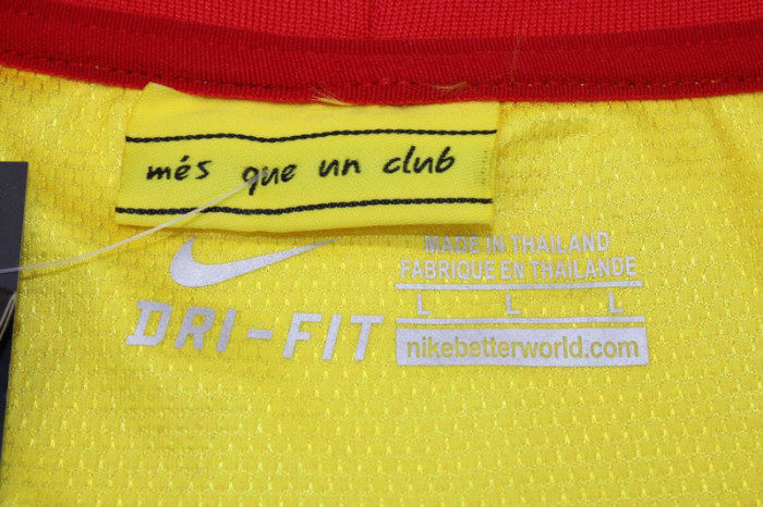 with LFP Patch Retro Jersey 2013-2014 Barcelona Away Yellow Soccer Jersey