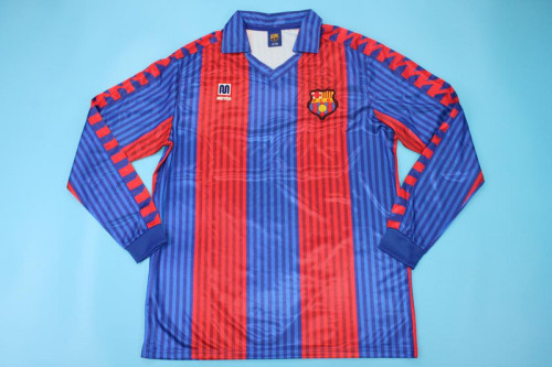 Long Sleeve Retro Jersey 1991-1992 Barcelona Home Soccer Jersey Vintage Football Shirt