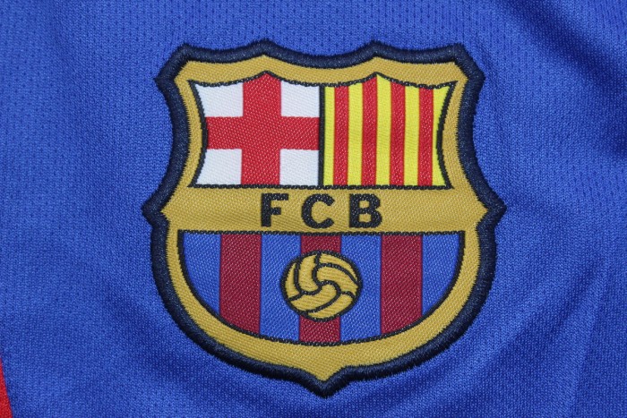 Retro Youth Uniform 2008-2009 Barcelona Home Soccer Jersey Shorts Vintage Child Football Kit