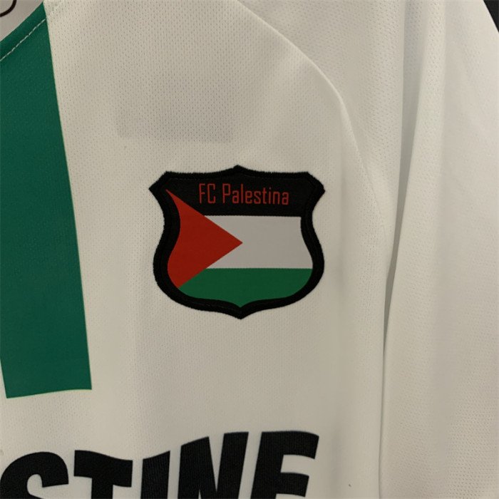 Fan Version 2023-2024 Palestine Away White Soccer Jersey