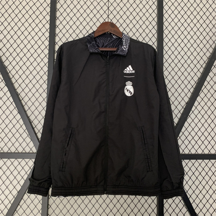 2023-2024 Real Madrid Black/Black Dragon Reversible Soccer Jacket Football Jacket