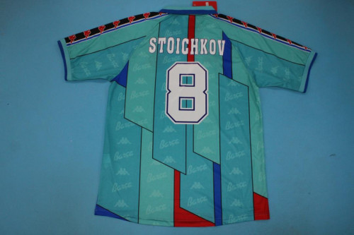 Retro Jersey 1996-1997 Barcelona STOICHKOV 8 Away Blue Soccer Jersey Vintage Football Shirt