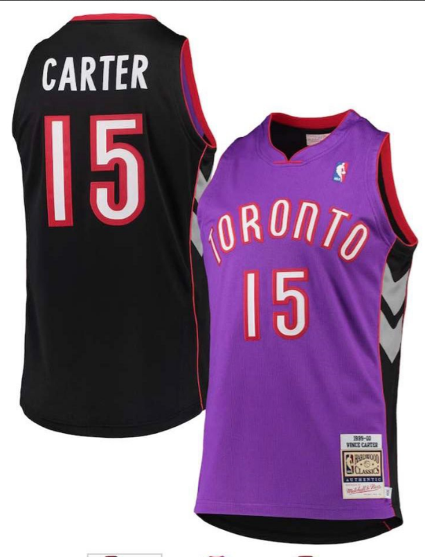Mitchell&Ness 1999-00 Toronto Raptors 15 CARTER Purple NBA Jersey Basketball Shirt
