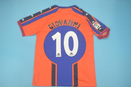 with LFP Patch Retro Jersey 1997-1998 Barcelona 10 GIOVANNI Away Soccer Jersey