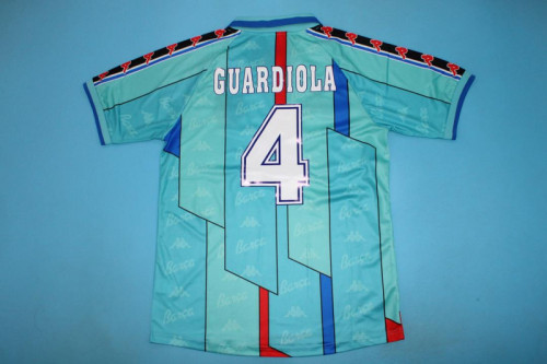Retro Jersey 1996-1997 Barcelona GUARDIOLA 4 Away Blue Soccer Jersey Vintage Football Shirt
