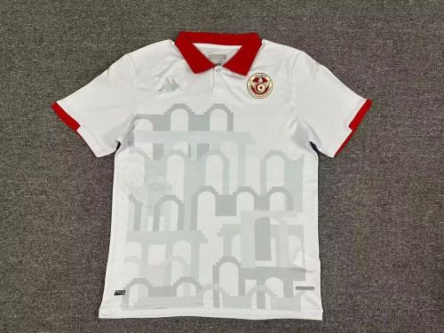 Fans Version 2024 Tunisia Home Soccer Jersey White Football Shirt