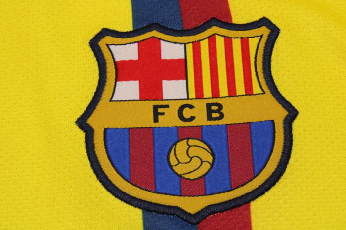 Retro Jersey 2008-2009 Barcelona Away Yellow Soccer Jersey Vintage Football Shirt