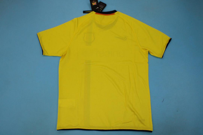 Retro Jersey 2008-2009 Barcelona Away Yellow Soccer Jersey Vintage Football Shirt