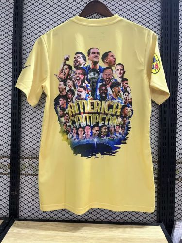 2023-2024 Club America Aguilas Yellow Campeon T-Shirt Soccer Jersey