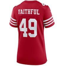 Women San Francisco 49ers Faithful 49 Red NFL Jersey