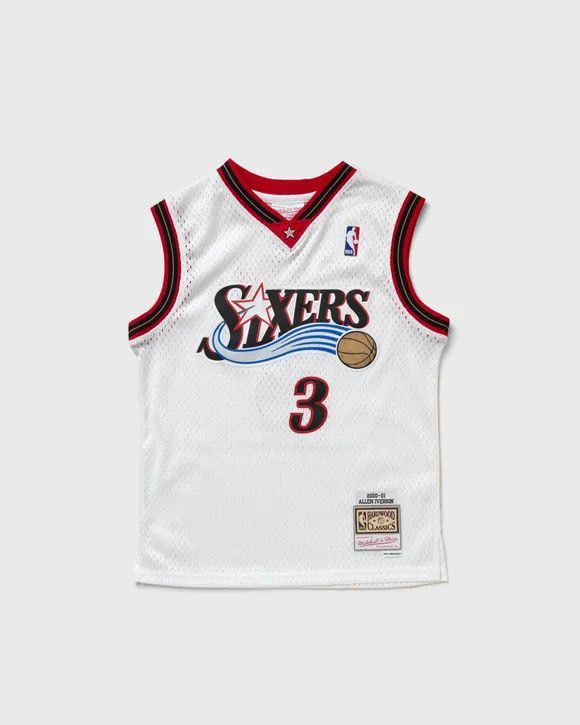 Mitchell&ness Philadelphia 76ers Basketball Shirt 3 ALLEN IVERSON White NBA Jersey
