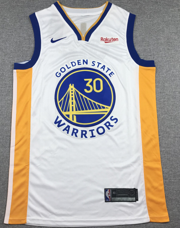 with Rakuten Golden State Warriors 30 CURRY NBA Jersey White Basketball Shirt