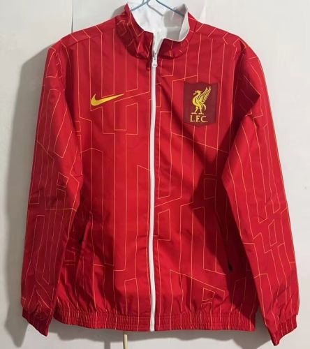 2023-2024 Liverpool Red/White Soccer Reversible Windbreaker Jacket