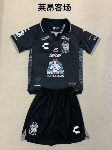 Youth Uniform 2023-2024 Leon Away Black Soccer Jersey Shorts Kids Football Kits