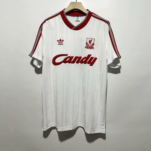 Retro Jersey 1988-1989 Liverpool Third Away White Soccer Jersey Vintage Football Shirt